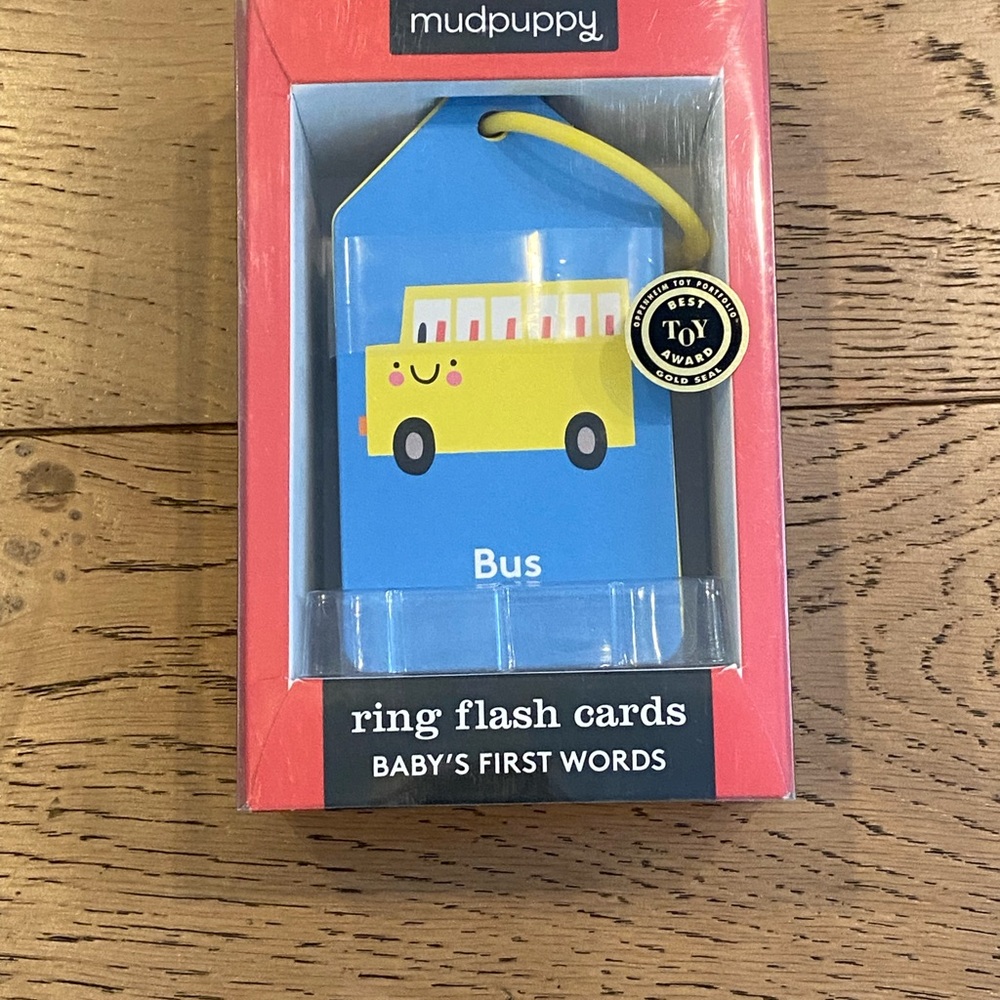 Baby's First Words Ring Flash Cards - Blue and Yellow